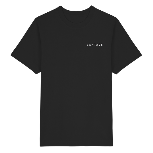 VANTAGE Heavy Tee Schwarz – Vorderansicht
