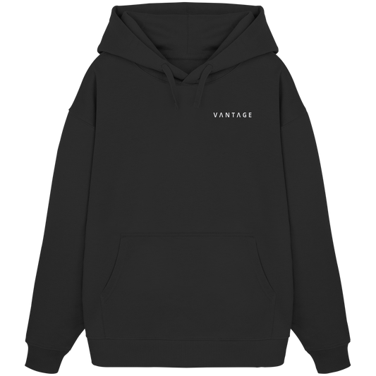VANTAGE Essential Hoodie Schwarz – Vorderansicht