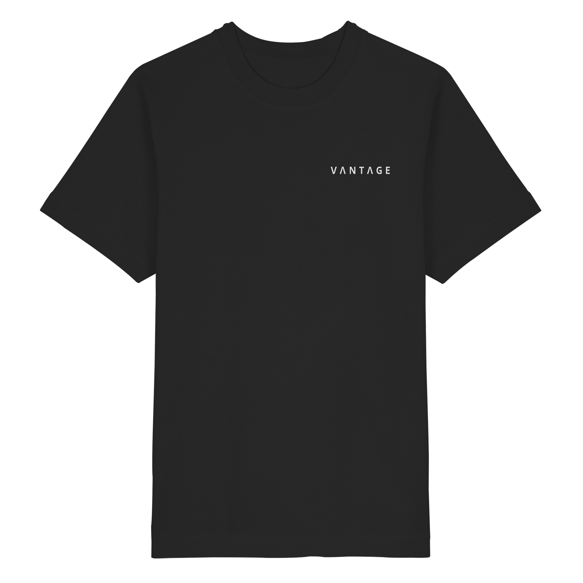 VANTAGE Heavy Tee Schwarz – Vorderansicht